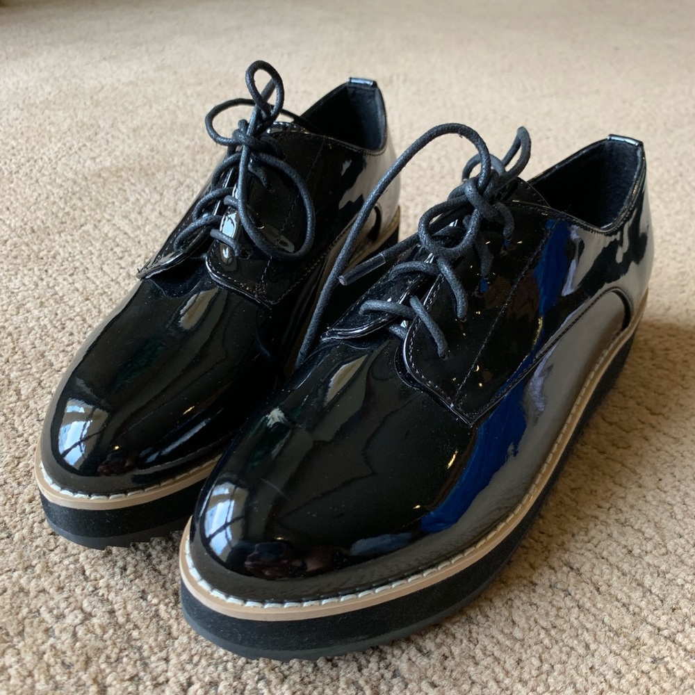 Sold! Madden Patent Platform Oxfords